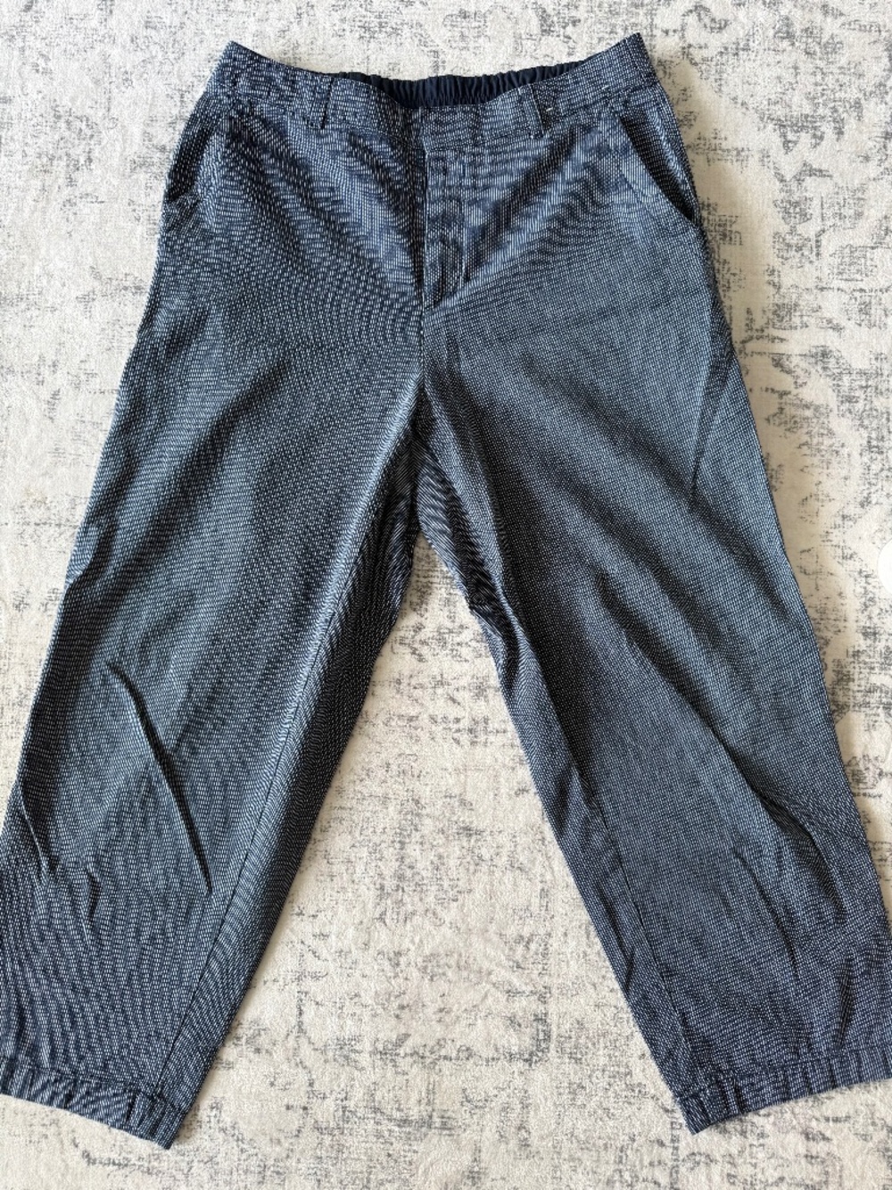 Uniqlo | Blue Pinstripe | High Waisted Trousers| Large